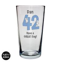 Personalised Purple Ronnie Big Age Male Straight Sided Pint Glass Extra Image 2 Preview